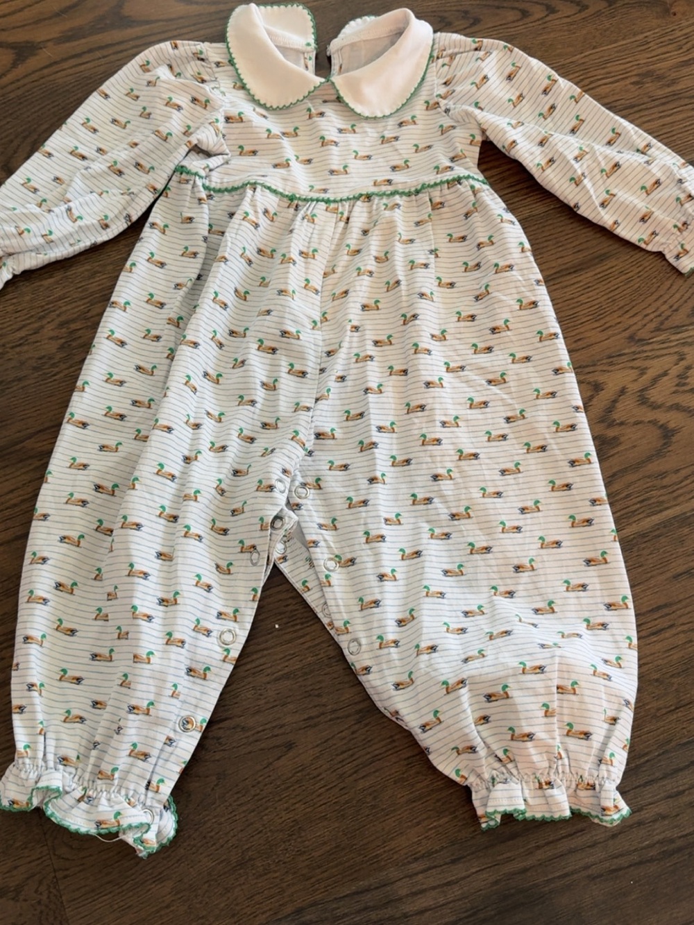 VGUV One-Piece Romper with Green Duck  / Mallard Print 18 months